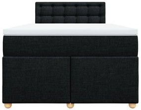 Cama boxspring com colchão 120x190 cm tecido preto