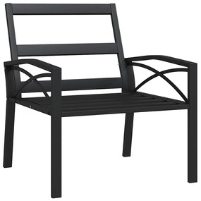 Cadeira de jardim com almofadões cinzentos 68x76x79 cm aço