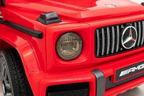 Carro elétrico para Crianças 12V Mercedes G63 Rodas de EVA, Assento de couro Vermelho