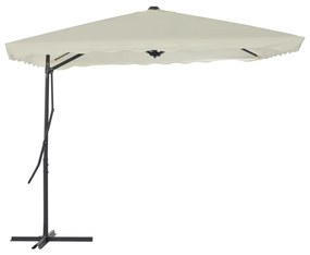 vidaXL Guarda-sol de exterior com poste em aço 250x250 cm cor areia
