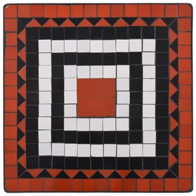 3pcs conjunto bistro mosaico azulejos cerâmica terracota/branco