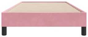 Estrutura de cama com colchão 90x210 cm veludo rosa