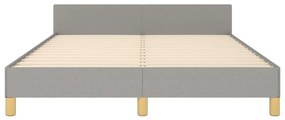 Estrutura de cama sem colchão 140x200 cm tecido cinzento-claro