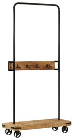 Suporte para roupa c/ rodas 90x35x190 cm mangueira maciça/ferro