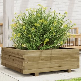 vidaXL Vaso/floreira de jardim 70x70x26,5 cm madeira pinho impregnada