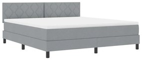 Cama Box Spring com Colchão Cinza Claro 180x200 cm Tecido