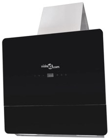 vidXL Exaustor com ecrã 600 mm vidro temperado preto