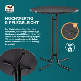 Mesa bar alta dobrável 110x80 cm cinzenta