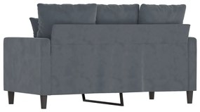 Sofá de 2 lugares 120 cm veludo cinza-escuro