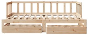 Sofá-cama com gavetão e gavetas sem colchão 90x190 cm
