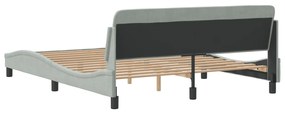 Estrutura de cama sem colchão 160x200 cm veludo cinzento-claro