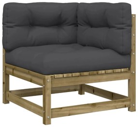 7 pcs conjunto sofás de jardim c/ almofadões pinho impregnado