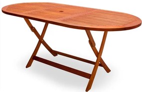 Mesa de jardim Alabama em madeira de acácia com certificação FSC® 160x85x75cm Castanha