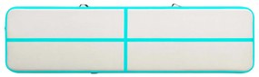 Colchão de ginástica insuflável c/ bomba 800x100x15cm PVC verde