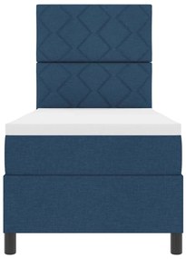 Cama Box Spring com Colchão Azul 80x200 cm Tecido