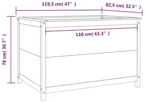 Canteiro elevado de jardim 119,5x82,5x78 cm pinho maciço