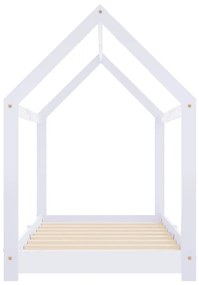 Estrutura de cama para crianças 80x160 cm pinho maciço branco