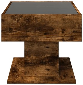 Mesa de centro c/ LEDs 70x50x45 cm derivados de madeira