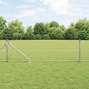 Cerca Euro com 7 Postes de Espeto 0,4x10 m Aço Galvanizado