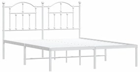 Estrutura de cama com cabeceira 140x200 cm metal branco