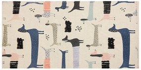 Tapete de algodão multicolor com impressão de cães 80 x 150 cm TEMIAJ Beliani