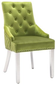 vidaXL Cadeira de jantar veludo verde-claro