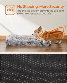Tapete felpudo para cães 95 x 60 cm cinzento claro