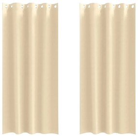 Cortinas com cortinas 2 pcs Creme 260 x 140 cm Poliéster