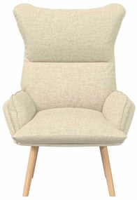 Cadeira Relaxante vidaXL em Tecido Creme
