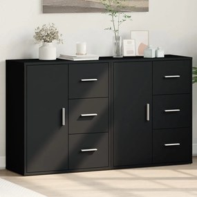 vidaXL Aparadores 2 pcs 60x31x70 cm derivados de madeira preto