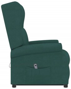 Poltrona elevatória tecido verde-escuro