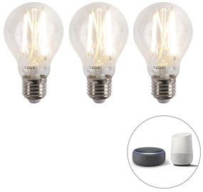 Conjunto de 3 lâmpadas LED reguláveis inteligentes E27 A60 7W 806 lm 1800-3000K
