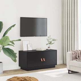 Móvel de TV 80x34x40 cm madeira de pinho maciça preto