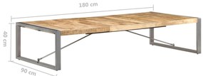 Mesa de centro 180x90x40 cm madeira de mangueira áspera