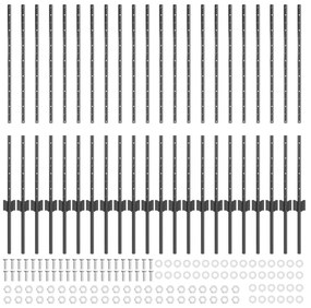 Postes de Cerca 44 pcs U-Channel Cinza 140 cm Aço