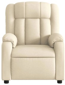 Poltrona de massagens reclinável elétrica tecido creme