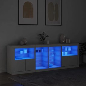 Aparador com luzes LED 202x37x67 cm branco
