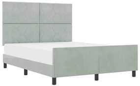 Estrutura de Cama vidaXL Cinzento-claro 140x200 cm Veludo