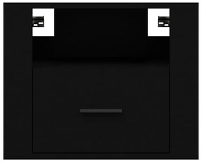 Mesas de cabeceira de parede 2 pcs 50x36x40 cm preto