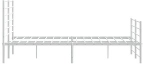 Estrutura de cama com cabeceira e pés 140x200 cm metal branco