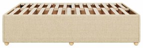 Estrutura de cama sem colchão 140x200 cm tecido cor creme