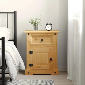 vidaXL Mesa de cabeceira Corona Range em pinho mexicano 53x39x66 cm