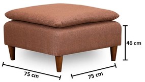 Tuffet Lungo – Castanho Claro – 75 x 46 x 75 cm