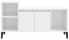 Móvel de TV 100x35x55 cm madeira processada branco brilhante