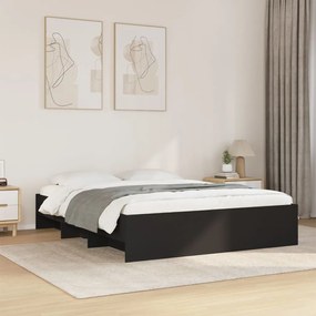 Estrutura de cama sem colchão 160x200 cm preto