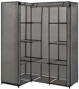 Roupeiro de canto 130x87x169 cm cinzento