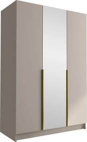 Roupeiro Closico 197, Caxemira, Dourado, 215x150x58cm, 148.5 kg, Portas para roupeiro: Com dobradiças