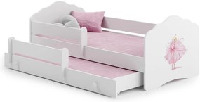 Cama infantil branca bailarina 160x80 - colchão e estrado incluído