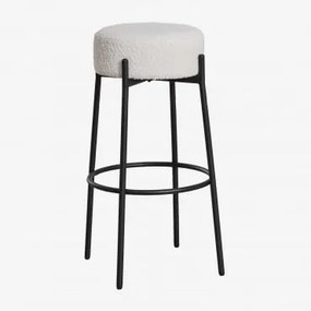 Banco Alto 75 Cm Estofado Anisa Negro & Caracóis Blanco - Sklum
