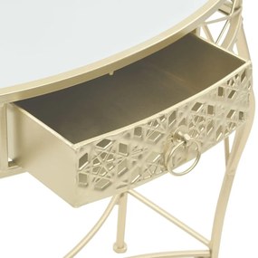 Mesa de apoio de estilo francês metal 82x39x76 cm dourado